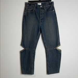 Still Here | Women’s Cowgirl Cut Out Barrel Leg Jeans Size 28 Button Fly